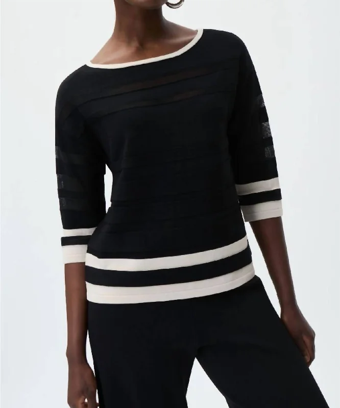 Weekend Deals That Impress Knit Top Sweater In Black/moonstone