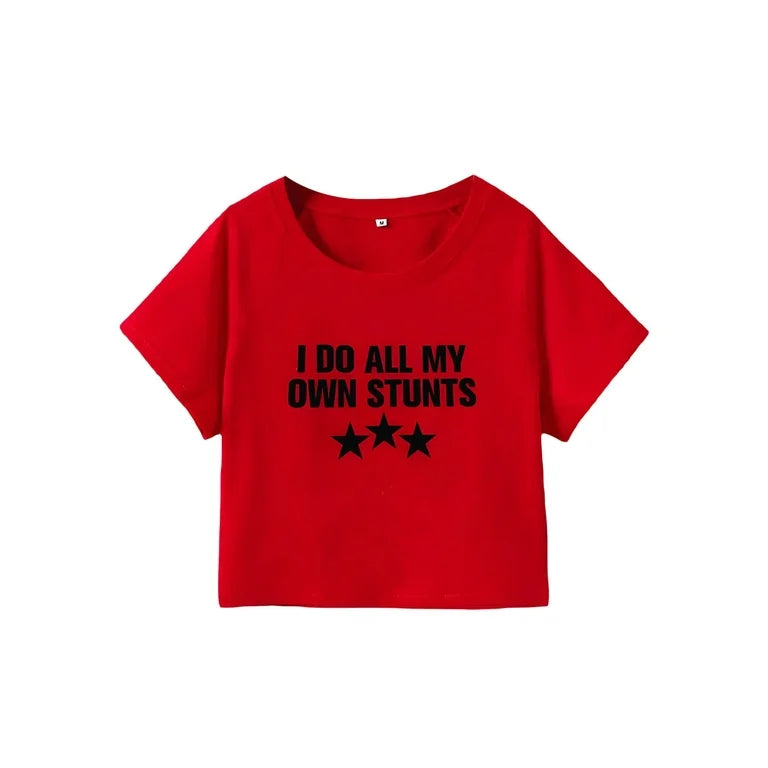 Price Slash Stunts Red Crop Top