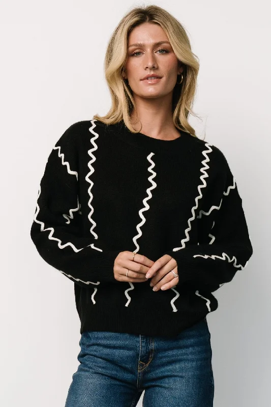Can't Beat Misha Patterned Sweater | Black