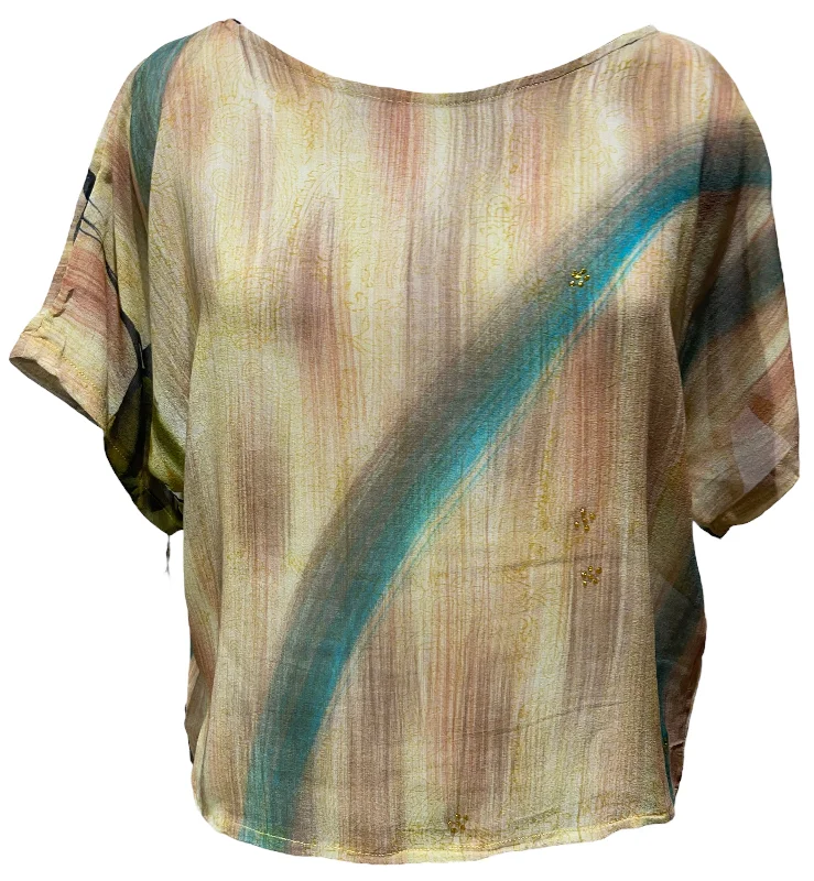 Fantastic Savings PRG4176 Sheer Avatar Pure Silk Boxy Top