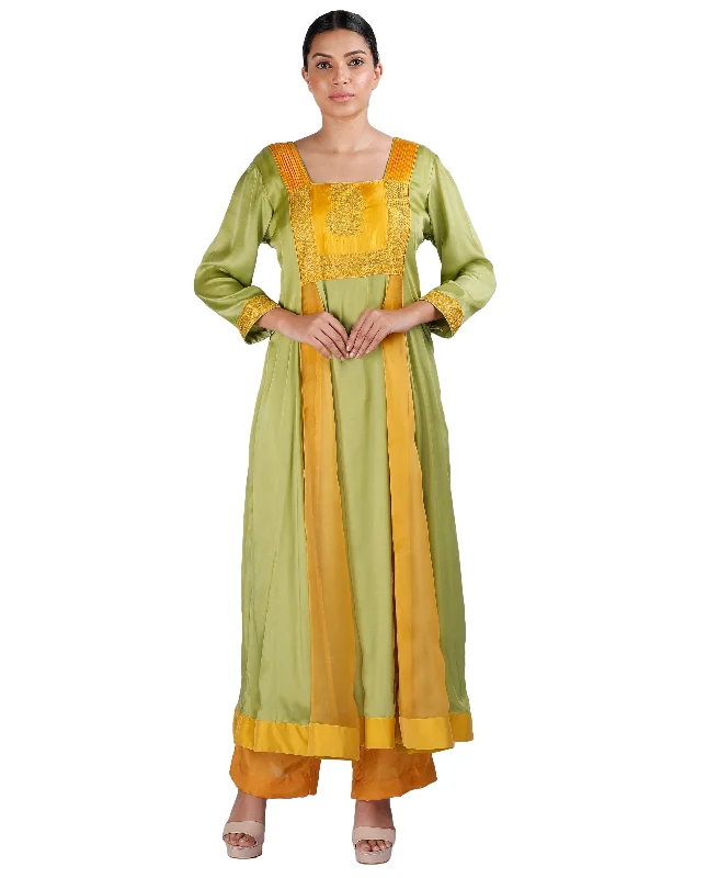 Weekend Deals That Wow Yellow and Green Salwar