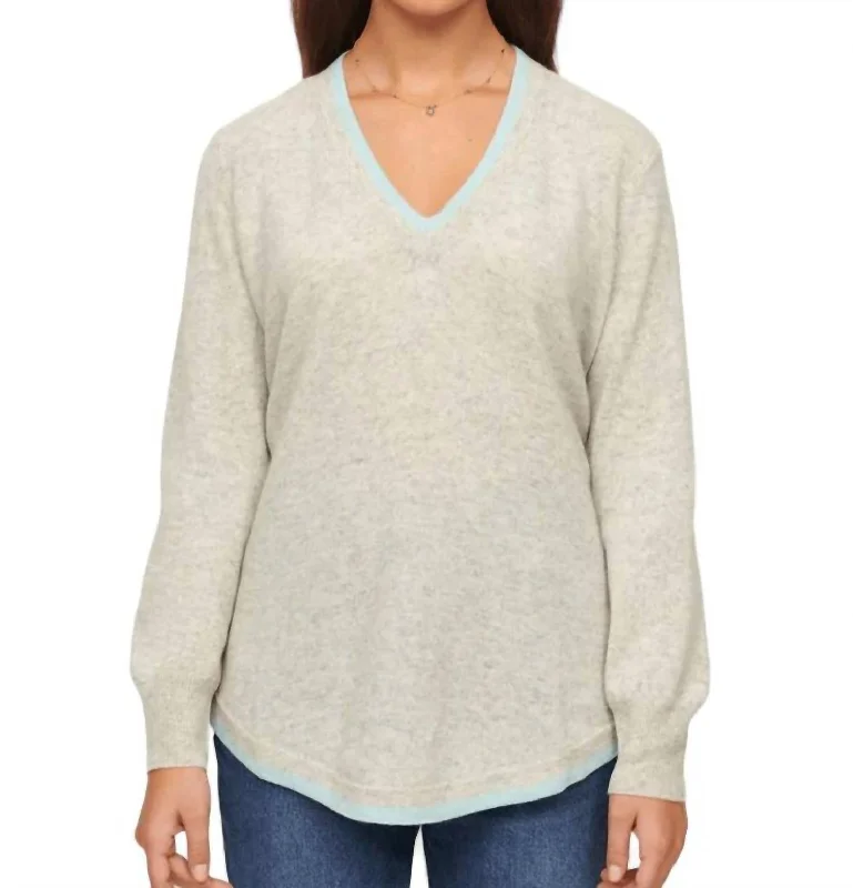 Weekend Bargains to Cherish Zippy Sweater In Pale Grey