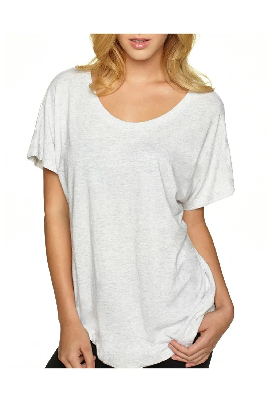Great Deal Next Level Womens Dolman Jersey Short Sleeve Scoop Neck T-Shirt - Heather White