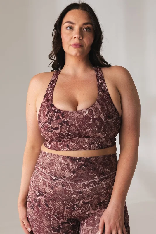 Weekend Specials Just for You Vitality Revive Racer Bra - Wine Serpent