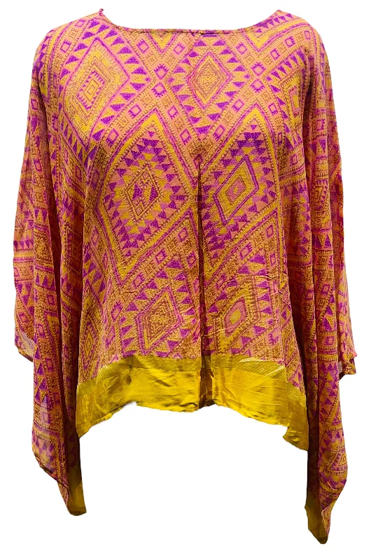 Weekend Bargains Galore PRG5533  Sheer Avatar Pure Silk Kimono-Sleeved Top