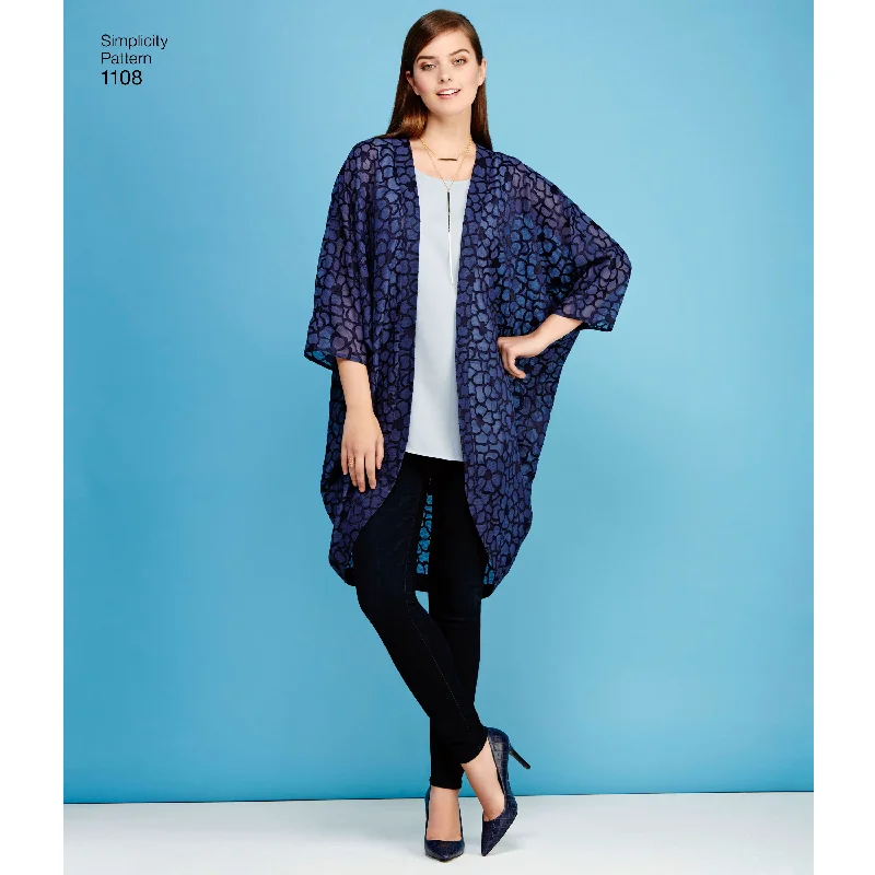 Simplicity Pattern 1108 Misses' Kimono's in Different Styles