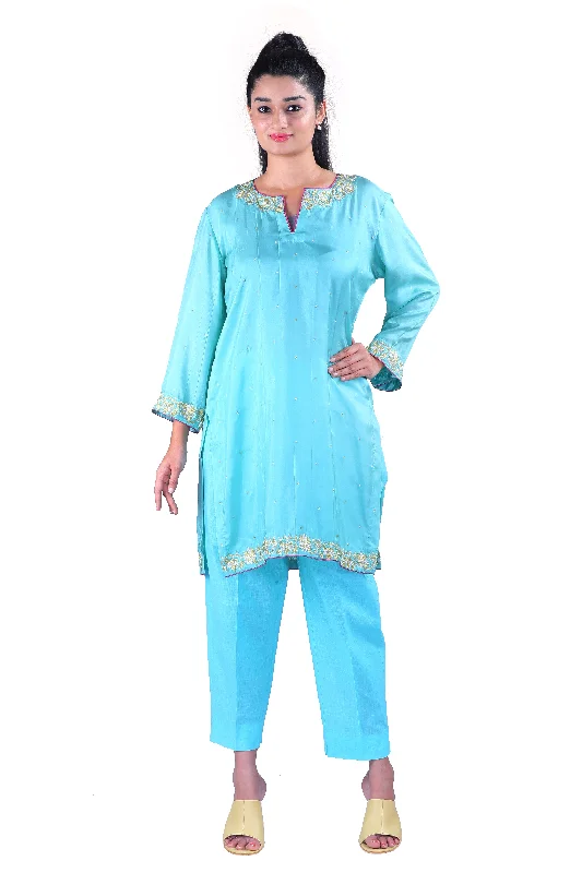 Blue Soft Silk kurta