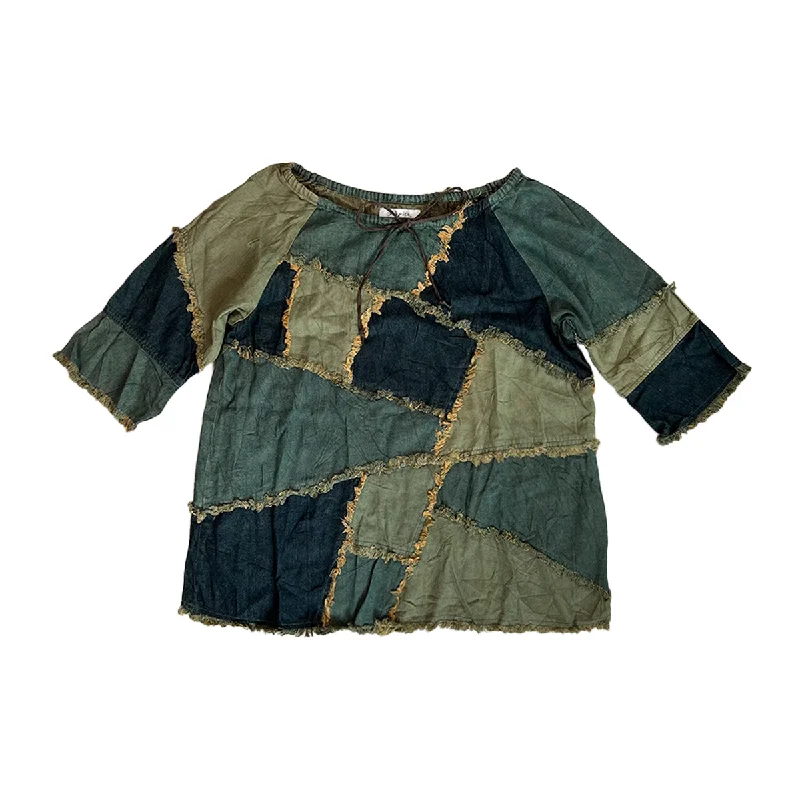 Deal Alert Denim Patchwork Top