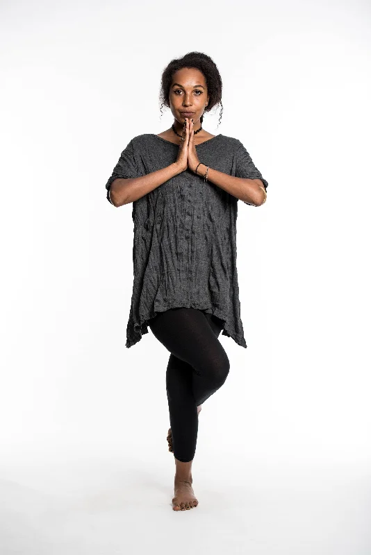 The Best Deal Womens Solid Color Loose V Neck T-Shirt in Black
