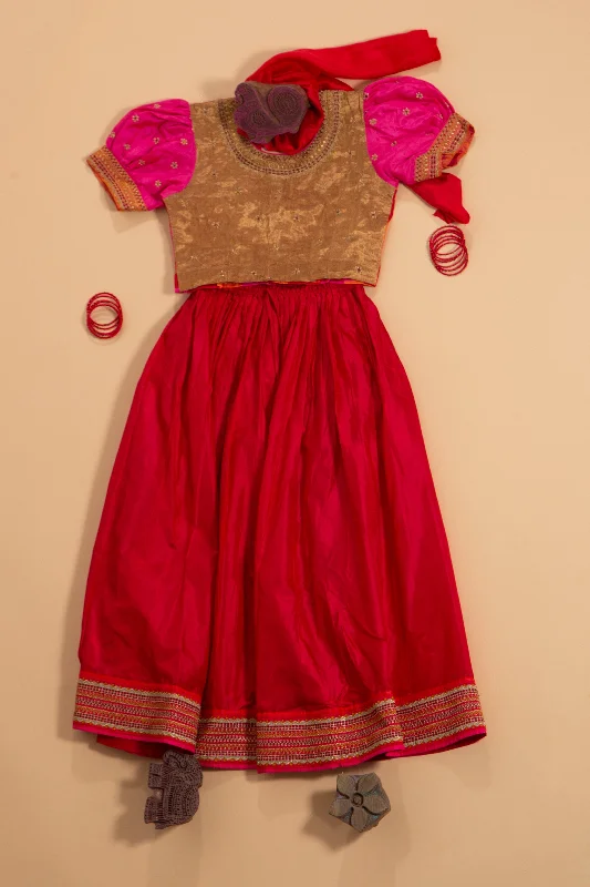 Unmissable Offer Pink and Red Langa