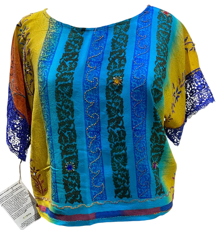 Weekend Specials You Can't Miss PRC5039 Avatar Pure Silk Boxy Top