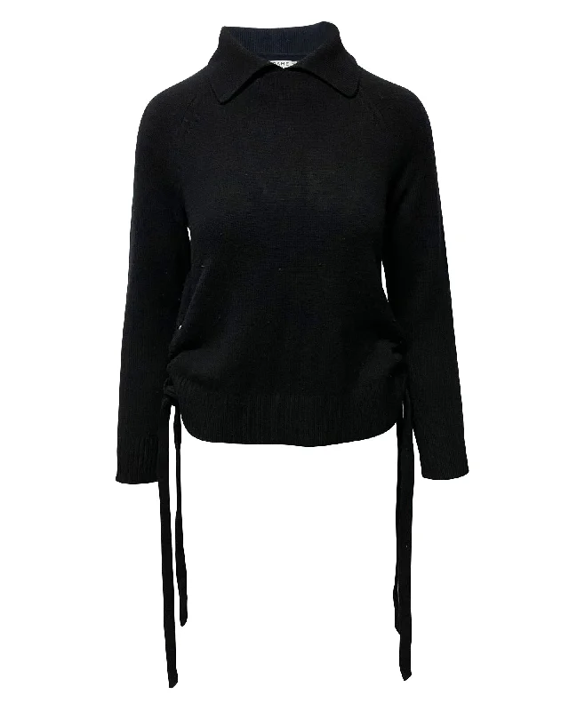 Weekend Offers That Excite Frame Side Tie Sweater in Black Cashmere