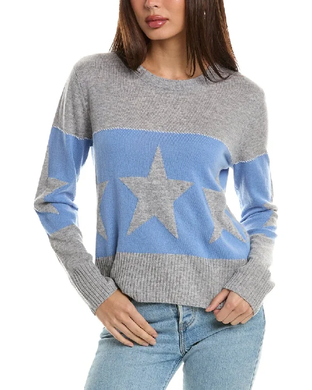 Take Advantage Hannah Rose Banded Star Wool & Cashmere-Blend Sweater