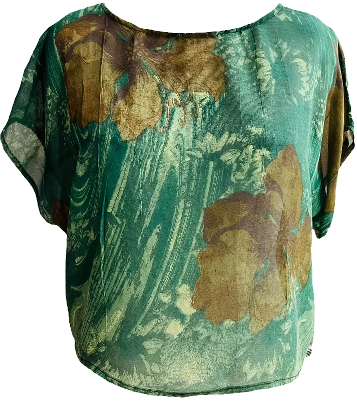 Year-End Sale Sleeman Sheer Avatar Pure Silk Boxy Top
