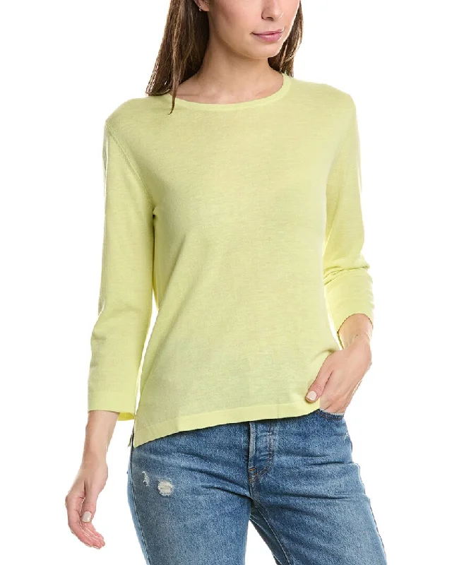Huge Savings Forte Cashmere Aegean Crew Silk & Cashmere-Blend Sweater
