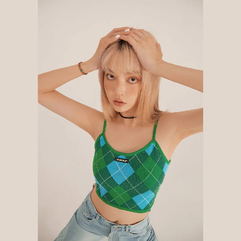 Argyle Knitwear Cami Crop Top