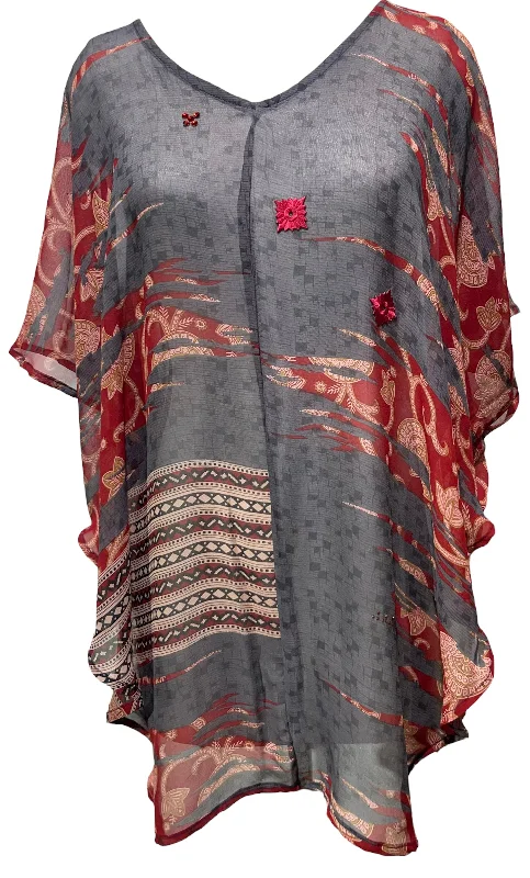 Weekend Savings Fiesta PRG5154 Sheer Avatar Pure Silk Waterfall Top