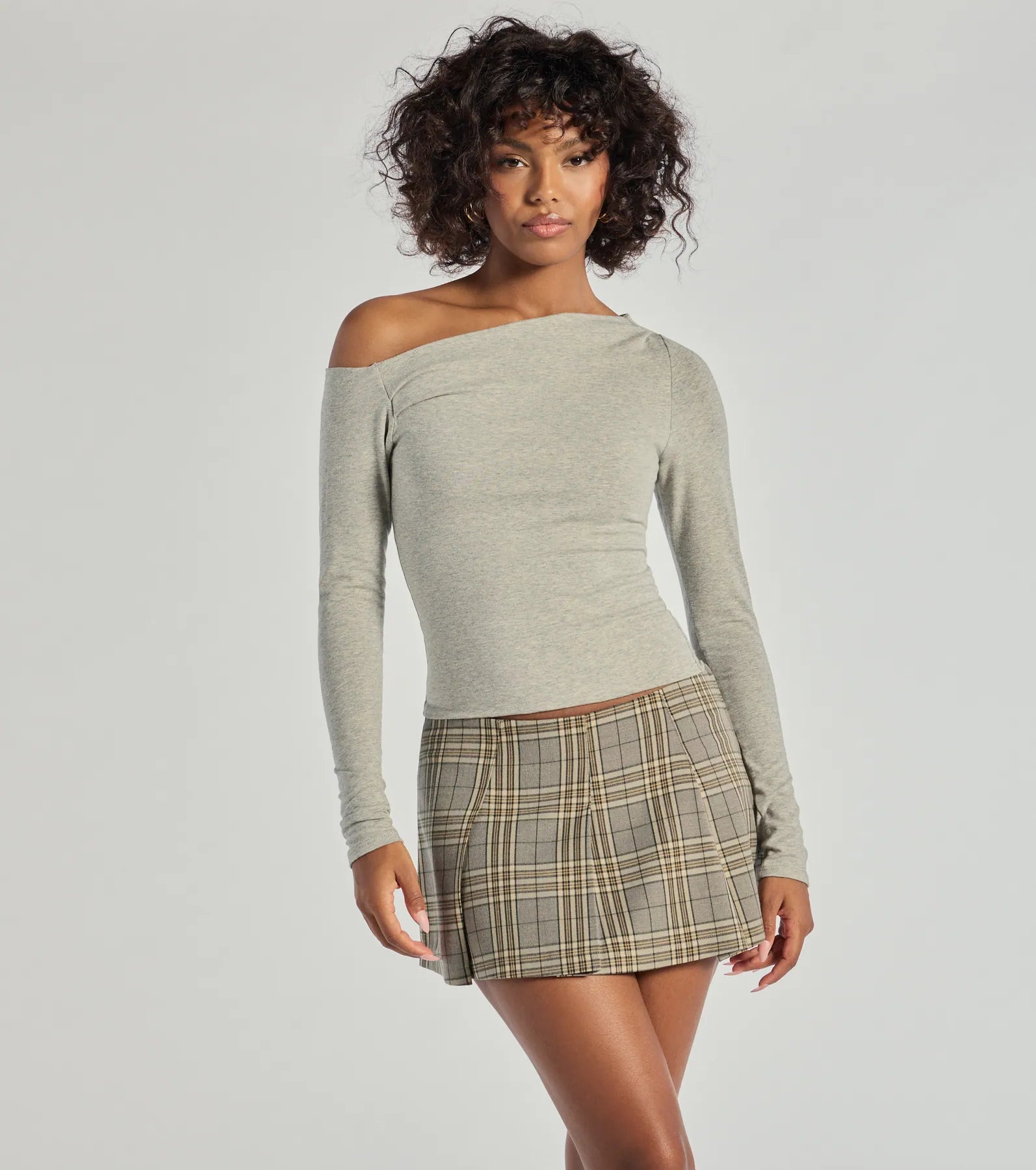 Deep Savings Chic Detail Off-Shoulder Long Sleeve Top