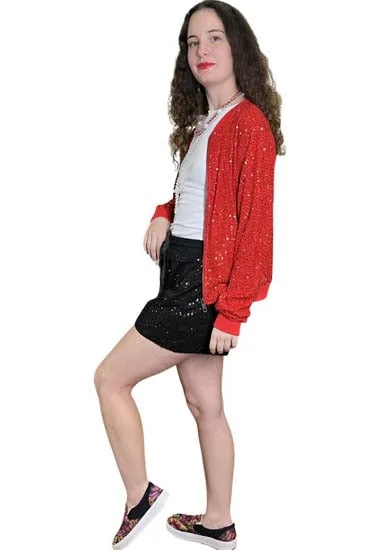 To The Way Sequin Bomber Jacket-Final Price