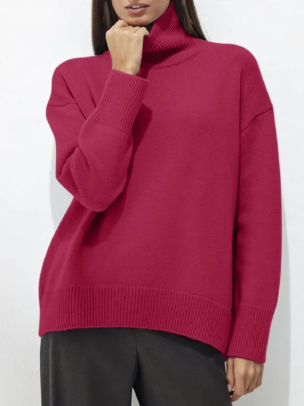 Early Access Turtleneck Drop Shoulder Long Sleeve Sweater