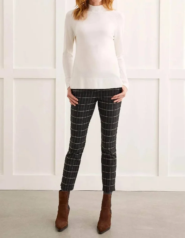 Weekend Offers That Excite Combo Rib Funnel Neck Sweater In Cream