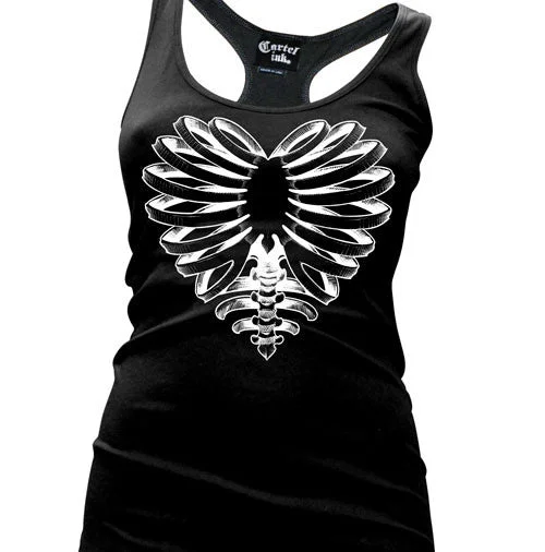 The Best Prices Skeleton Heart Women's Racer Back Tank Top