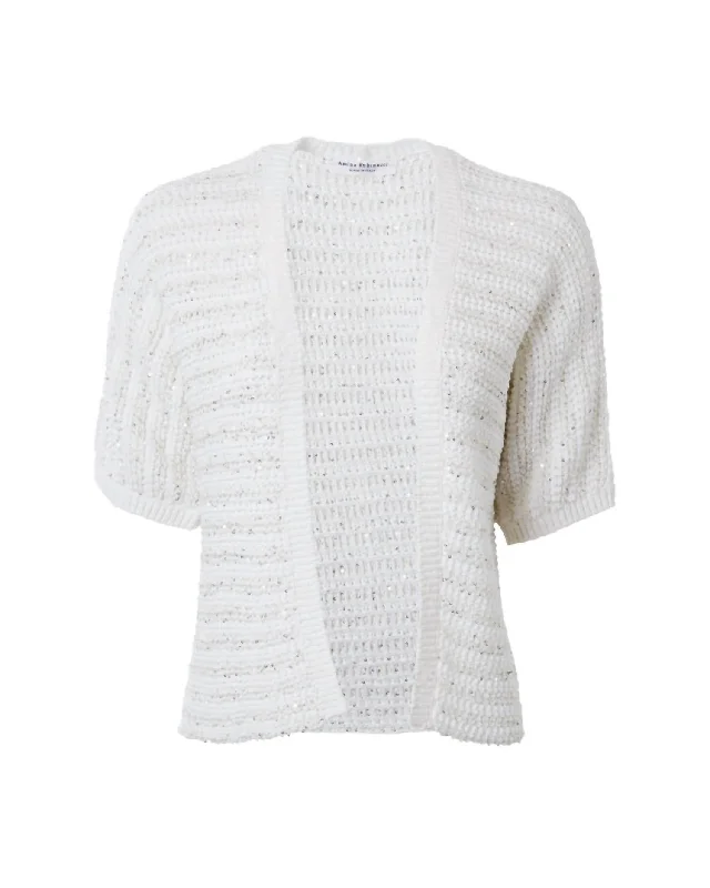 Your Weekend, Your Savings Women Olimpo Open Tweed Cardigan In White