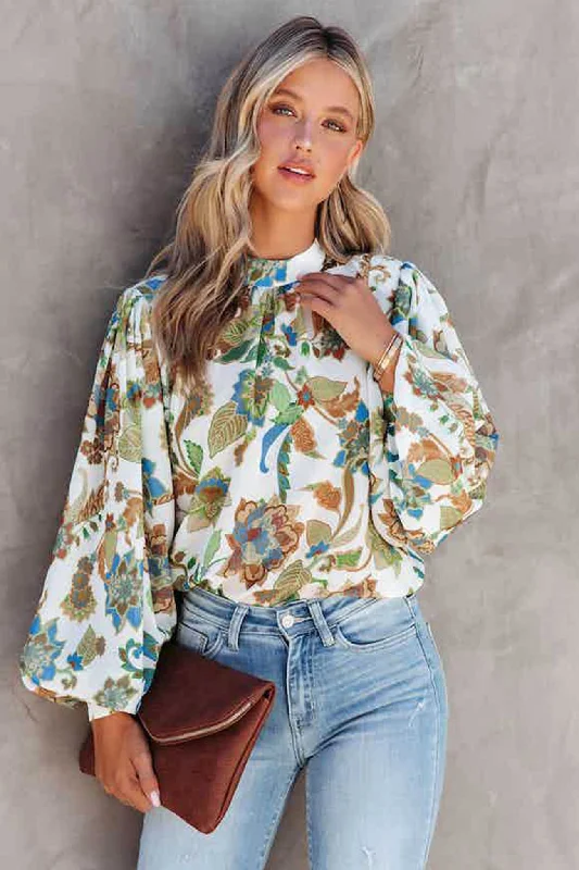 Take Advantage Floral Balloon Sleeve Blouse
