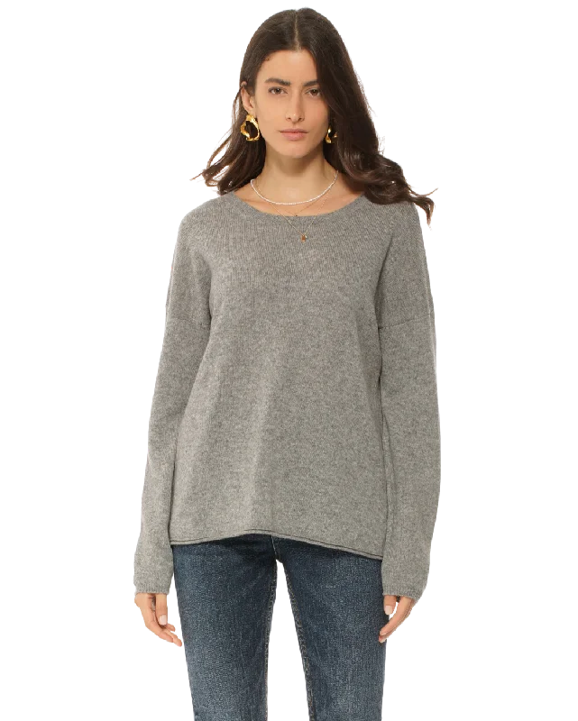 Sale Alert Women's Pure Cashmere Lounge Sweater Medium Grey by Monticelli Cashmere