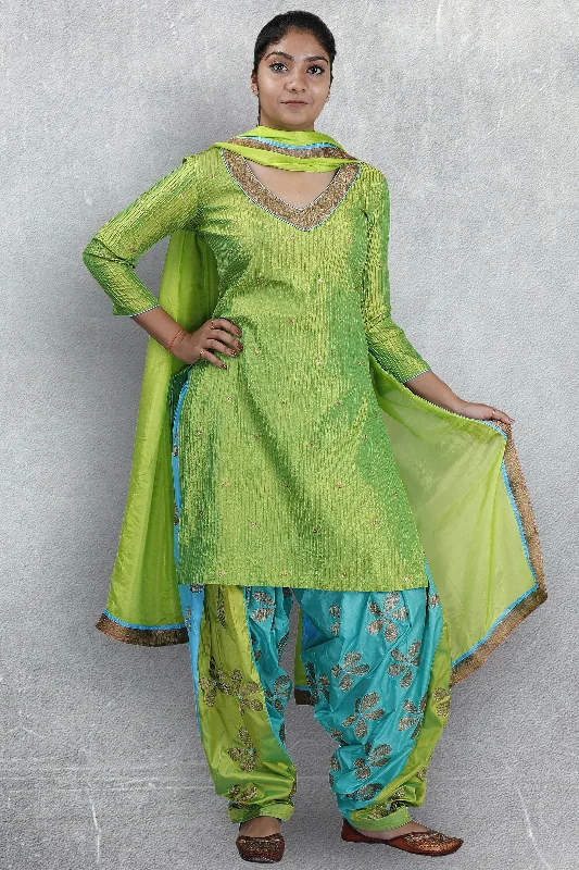Savings Soar This Weekend Green Patiala Suit