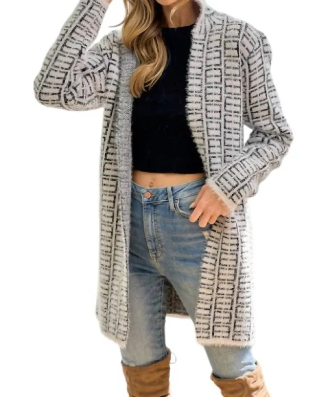 Now Available Rochelle Eyelash Knit Cardigan In Ivory