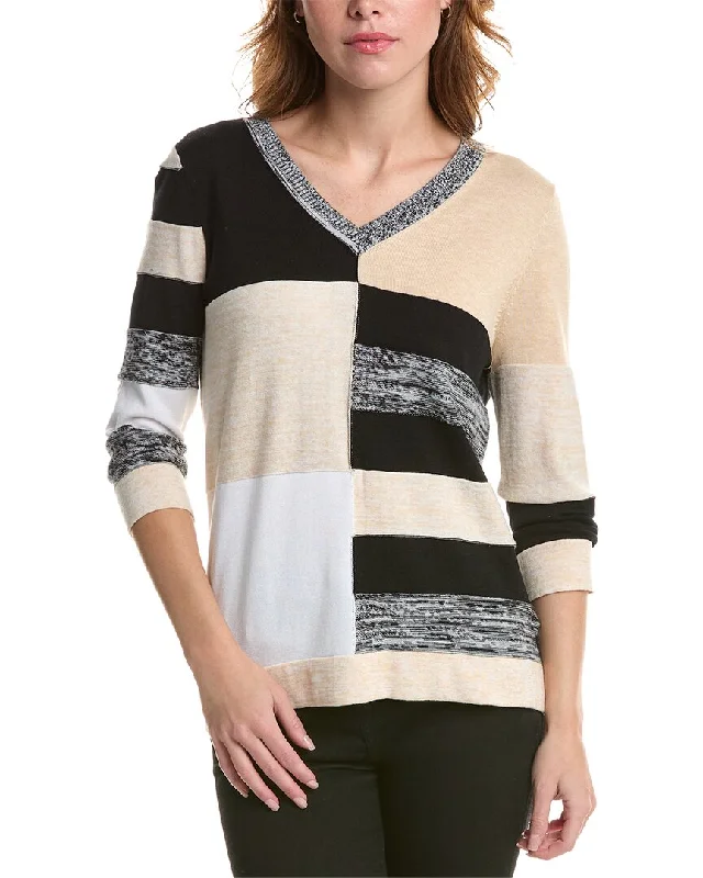 Hot Buy Edinburgh Knitwear Marled Colorblocked Sweater