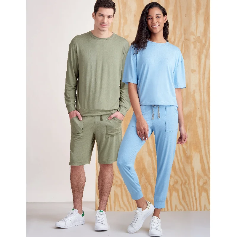 Weekend Discounts to Grab Simplicity Pattern S9337 Unisex Knits Only Tops, Pants and Shorts