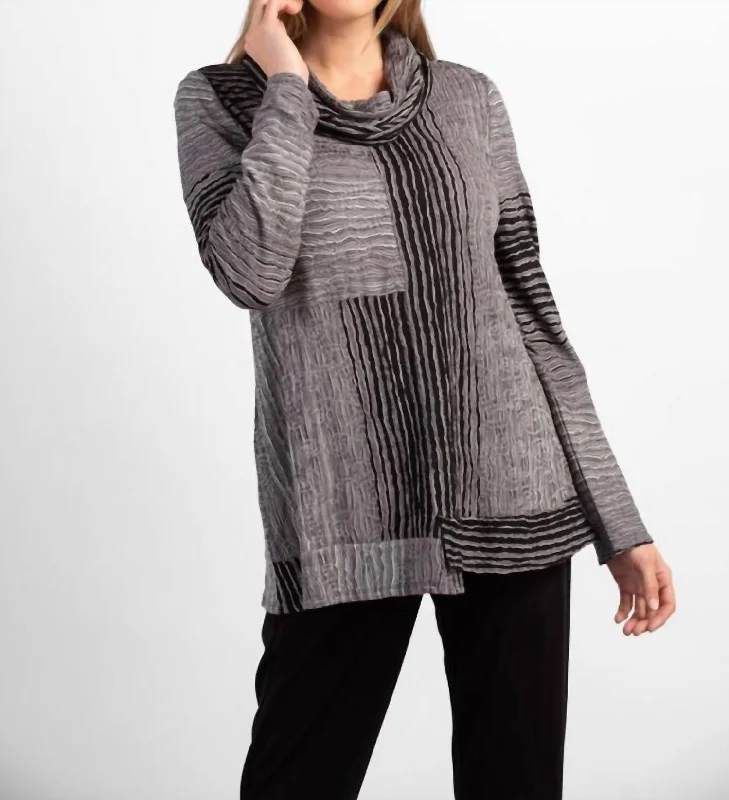 Weekend Discounts to Indulge In Autumn Breeze Cowl Tunic Style In Gull