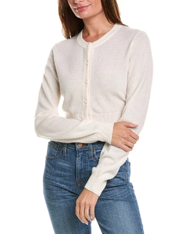 Weekend Shopping Made Better Minnie Rose Cropped Novelty Buttons Cashmere Cardigan