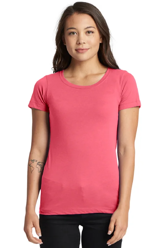 Midnight Sale Next Level Womens Ideal Jersey Short Sleeve Crewneck T-Shirt - Hot Pink