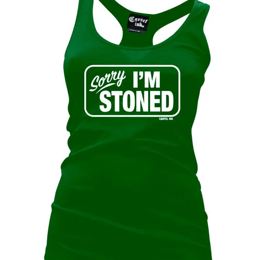 Great Bargain Sorry I'm Stoned Women's Racer Back Tank Top
