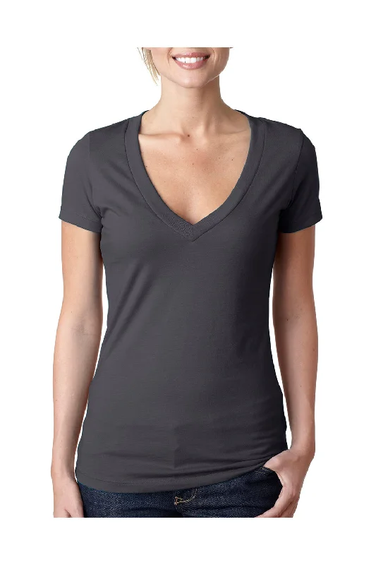Weekend Offers That Dazzle Next Level Womens CVC Jersey Short Sleeve V-Neck T-Shirt - Charcoal Grey - Closeout Weekend Offers That Dazzle Next Level Womens CVC Jersey Short Sleeve V-Neck T-Shirt - Charcoal Grey - Closeout