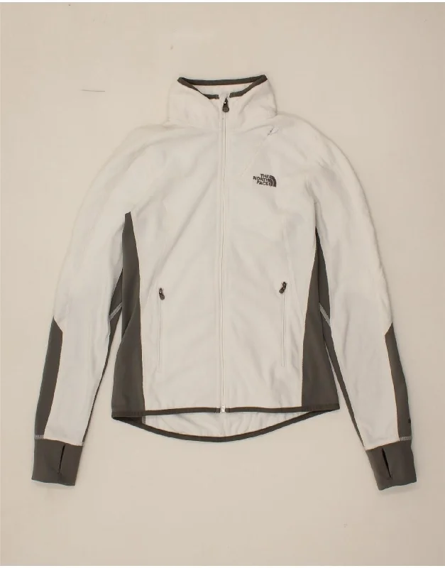 THE NORTH FACE Womens Fleece Jacket UK 10 Small White Colourblock