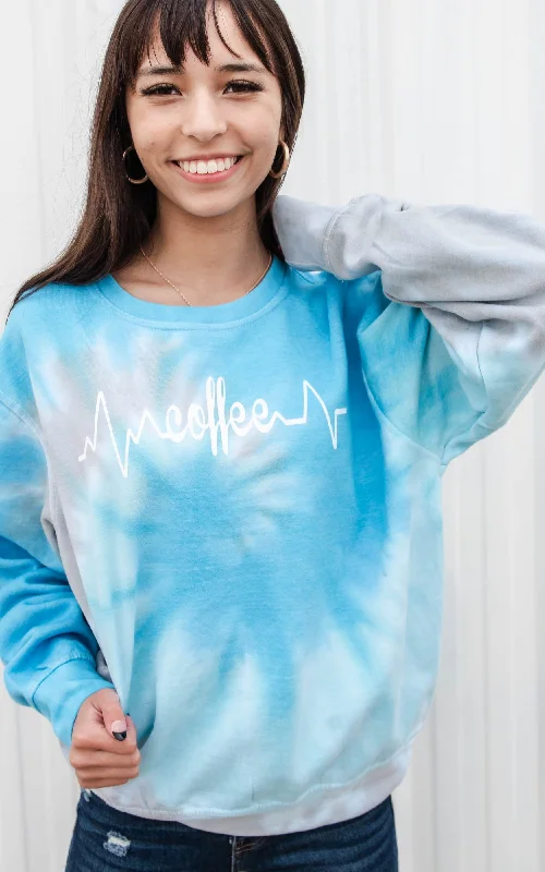 Midnight Sale Coffee Lifeline Tie Dye Sweatshirt- Final Sale