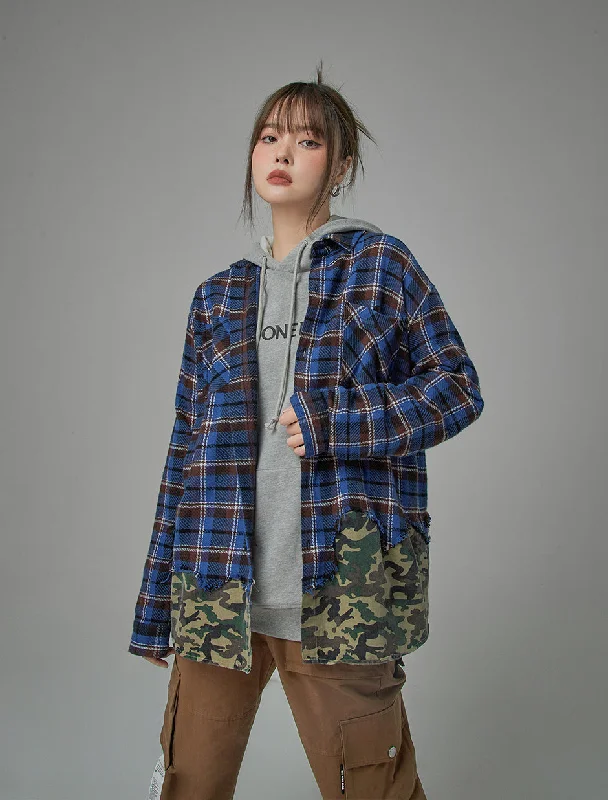 Looking For Unusual Plaid Camo Shirt