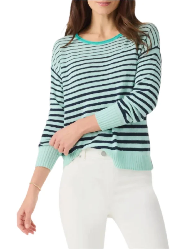 Weekend Specials to Grab Striped Up Supersoft Sweater In Aqua Multi