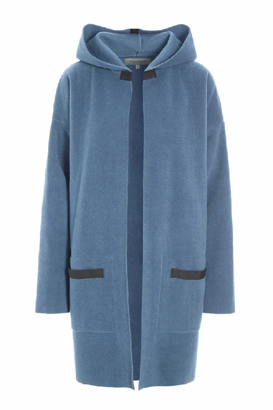 Weekend Wonders Await! CARDIGAN WITH HOOD - 7118 - DUSTY BLUE