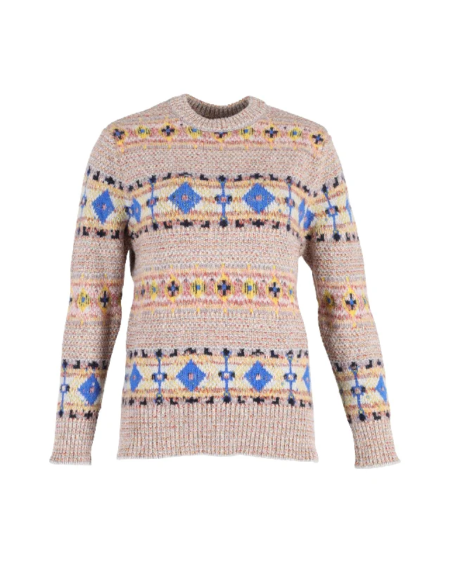 The Best Prices Victoria Beckham Fair Isle Knit Sweater in Multicolor Wool