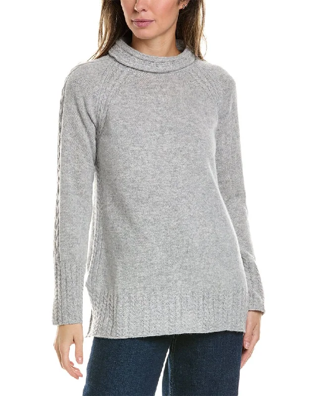 Weekend Savings Extravaganza Alashan Cashmere Turtleneck Cable Detail Wool Pullover