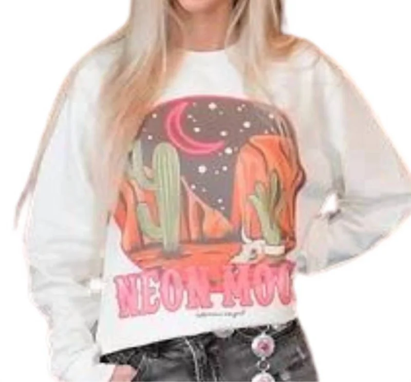 Weekend Deals That Wow Neon Moon Cropped Sweatshirt In Cream