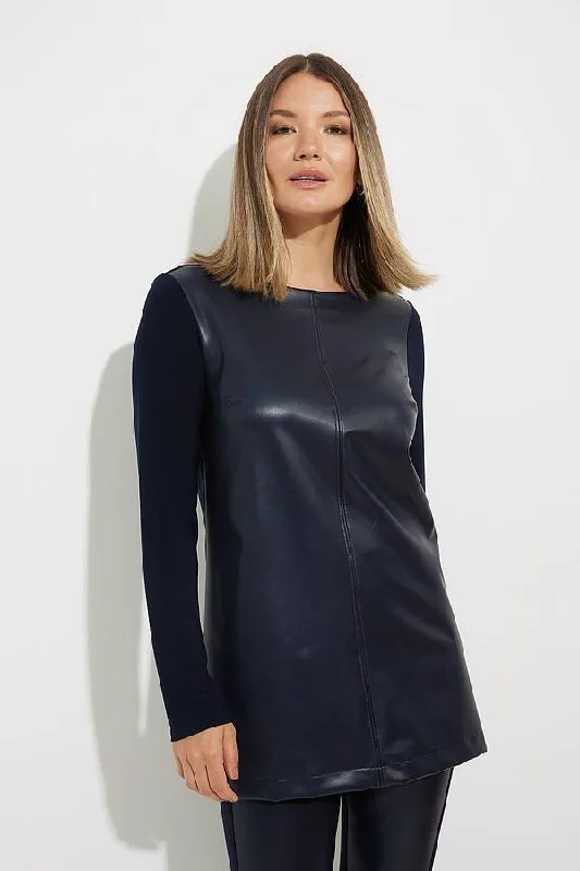 Closeout Deal Joseph Ribkoff Sale, 224158 Faux Leather Tunic