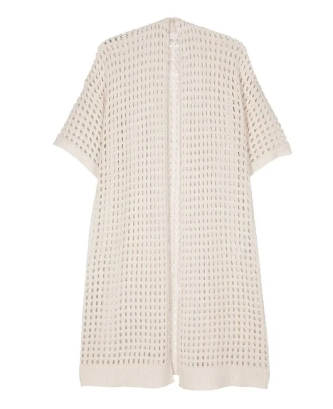 Weekend Savings Bonanza Women's Verdello Cotton Linen Knit Long Cardigan In Natural